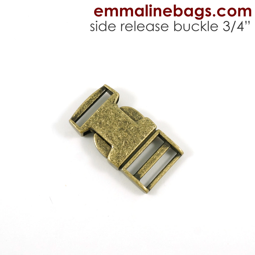 Side Release Buckle: 3/4" (18 mm) Antique Brass