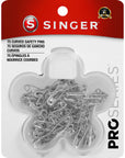 Curved Safety Pins in a Flower Case 75ct