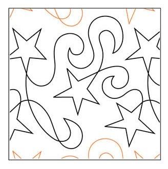 Star Dance, 8.5” Wide Longarm Pantograph Pattern (Single Row), 144” Long