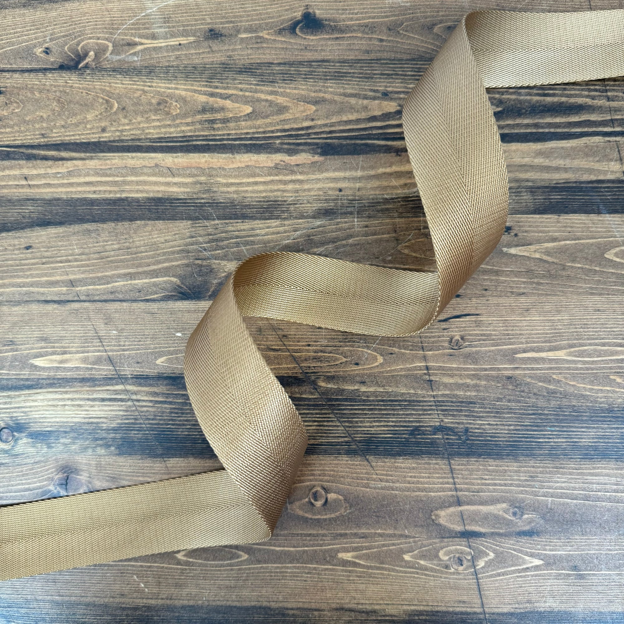 Herringbone Webbing 1 1/2" Coffee - PER QUARTER METRE