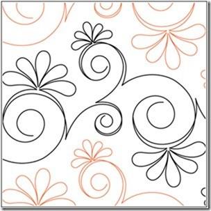 Chantilly, 12" Wide Longarm Pantograph Pattern - Single Row, 144" Long