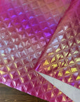 Iridescent Crosshatch Vinyl Passion 18"x 53" - SOLD PER ROLL