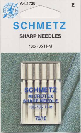 Schmetz Sharp Microtex Machine Needle Size 70/10 - 1 Package