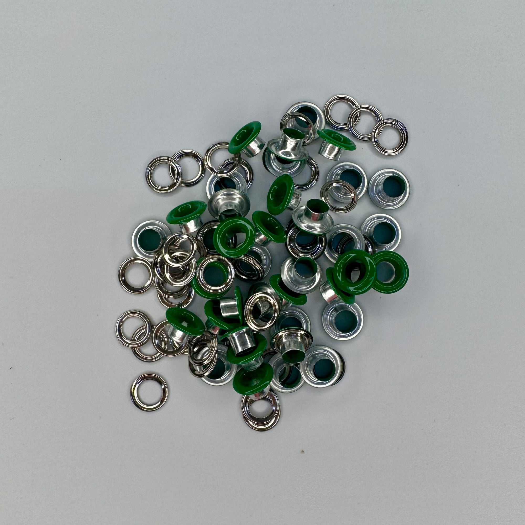 Green Metal Eyelets – 5 mm Round Garment Accessories - 40 pcs per Pack