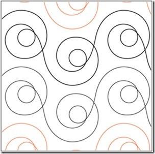 Mod Dotz, 5" Wide Longarm Pantograph Pattern - Double Row, 144" Long
