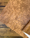Vintage Embossed Floral Vinyl Cappuccino 18"x 53" - SOLD PER ROLL