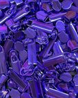 Rectangle Pull Zipper Pack - Black Zipper Tape with Violet Teeth