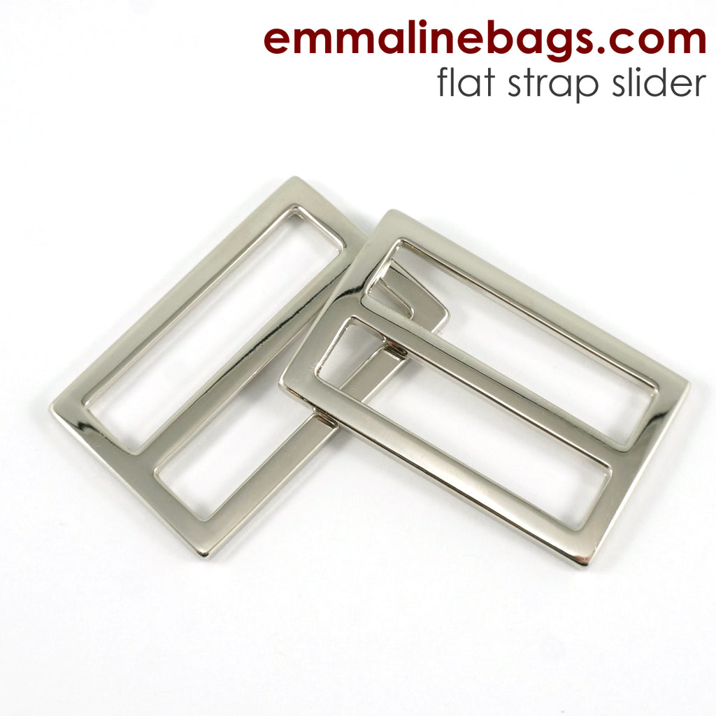 Flat Strap SLIDERS (2 Pack) - 1 1/2" (38mm) Nickel