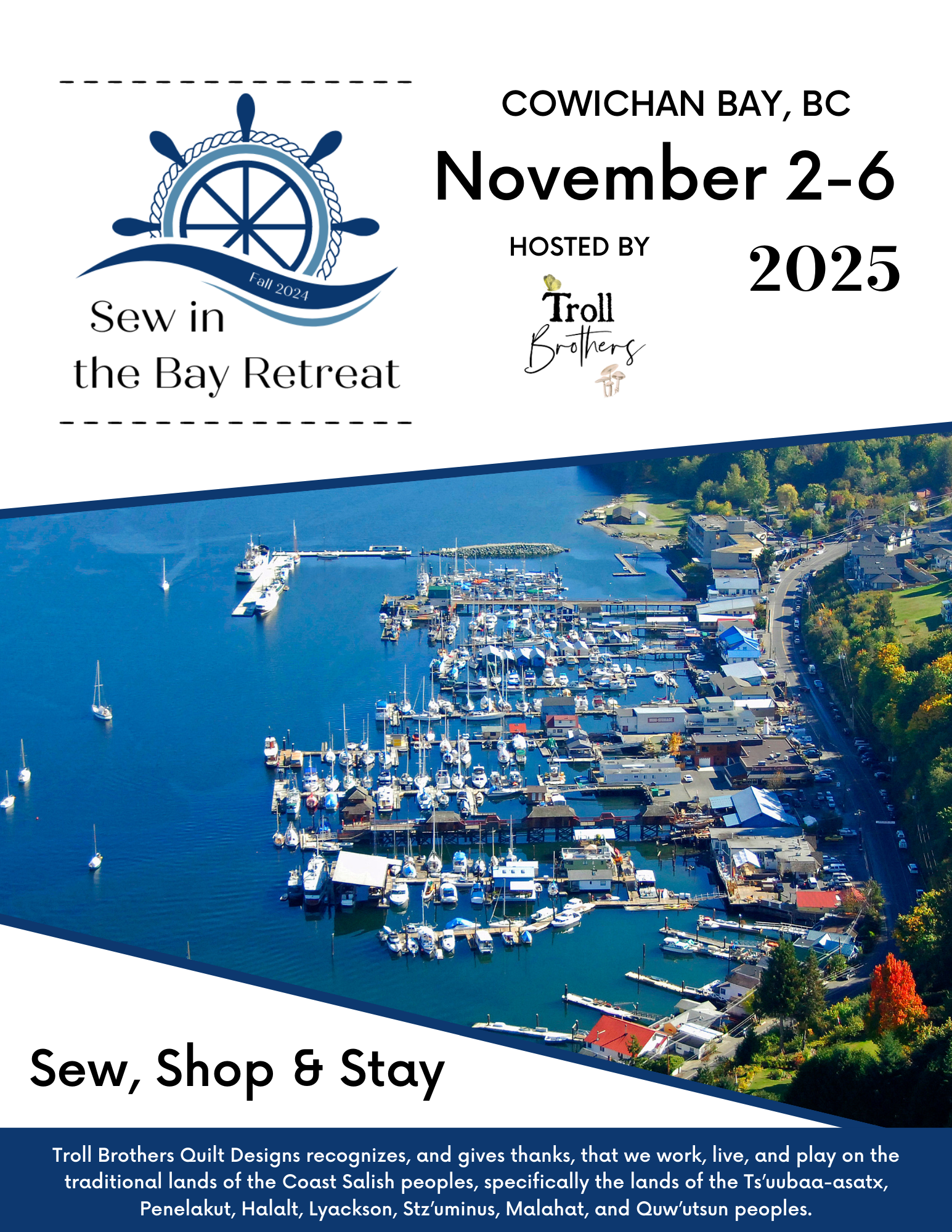 Sew in the Bay Fall - November 2nd - 6th, 2025 - Extra Night - Double Occupancy