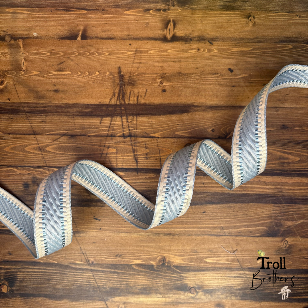Gin & Jacquard Webbing 1 1/2" wide Electric Lemonade - PER QUARTER METRE