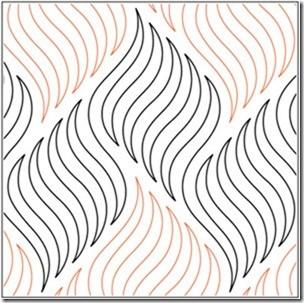 Time Warp, 14" Wide Longarm Pantograph Pattern - Single Row, 144" Long