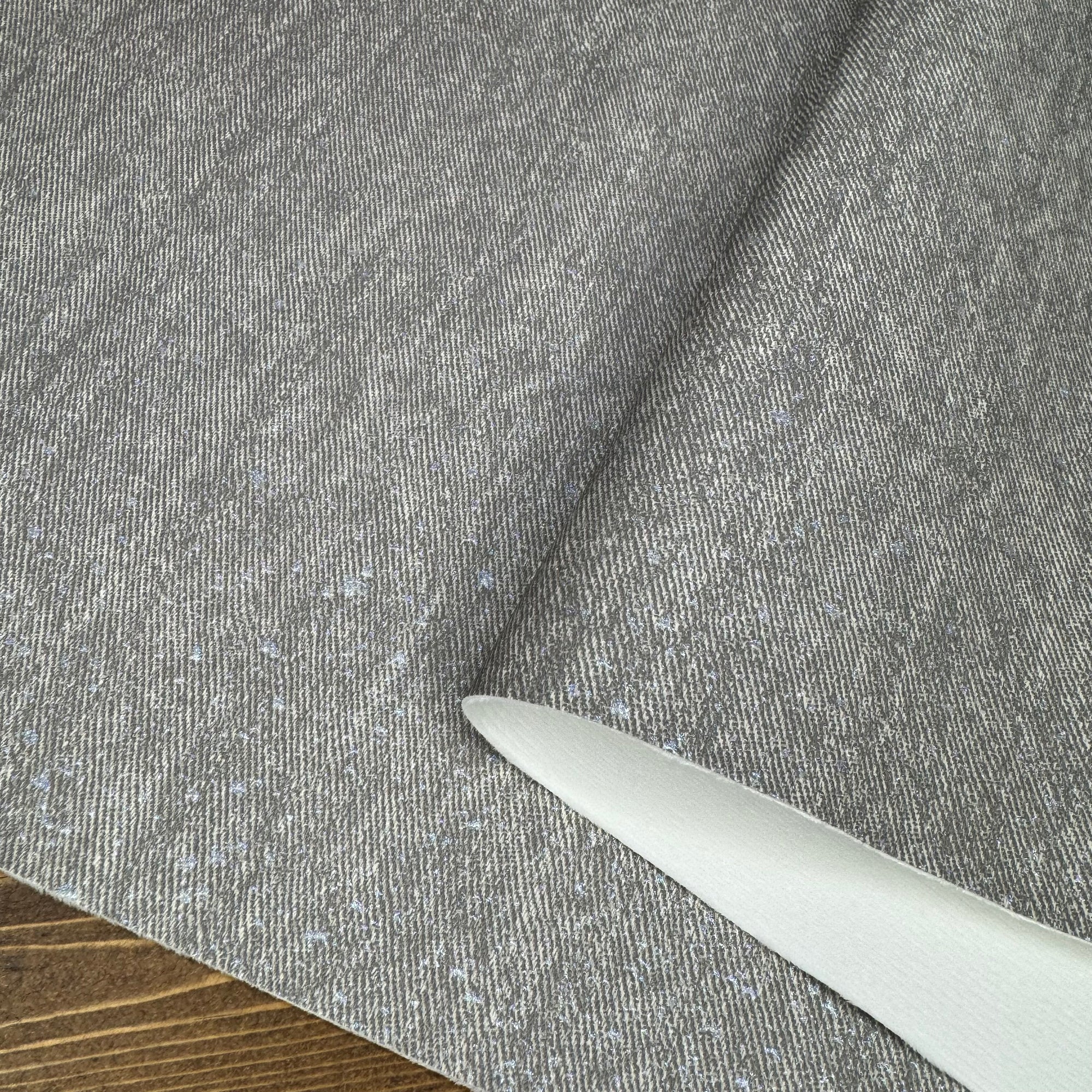Glacial Luster Denim Vinyl Flint 18"x 53" - SOLD PER ROLL