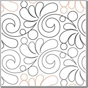 Whisper, 7.5" Wide Longarm Pantograph Pattern - Double Row, 144" Long