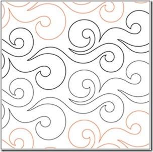 Bora Bora, 8" Wide Longarm Pantograph Pattern - Double Row, 144" Long