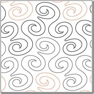 Spilled Ink, 8.5" Wide Longarm Pantograph Pattern - Double Row, 144" Long