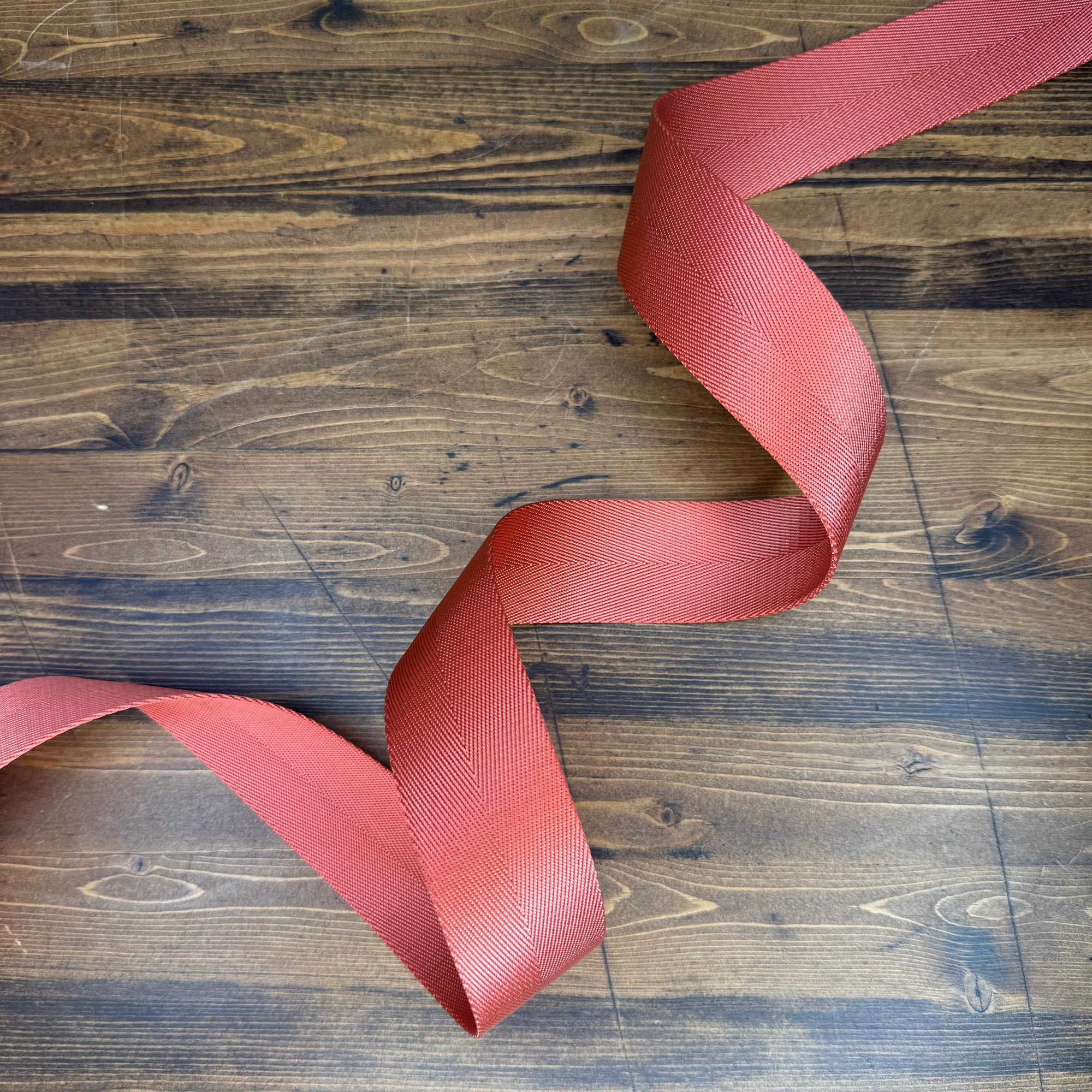 Herringbone Webbing 1 1/2" Papaya - PER QUARTER METRE