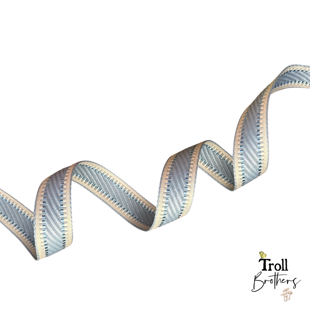 Gin & Jacquard Webbing 1 1/2" wide Electric Lemonade - PER QUARTER METRE