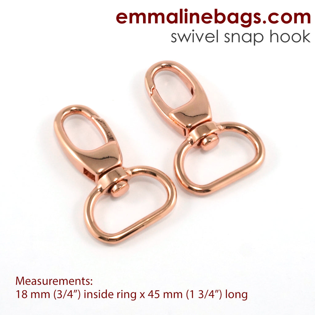 Swivel Snap Hook 3/4" (20 mm) in Rose Gold/Copper (2 Pack)