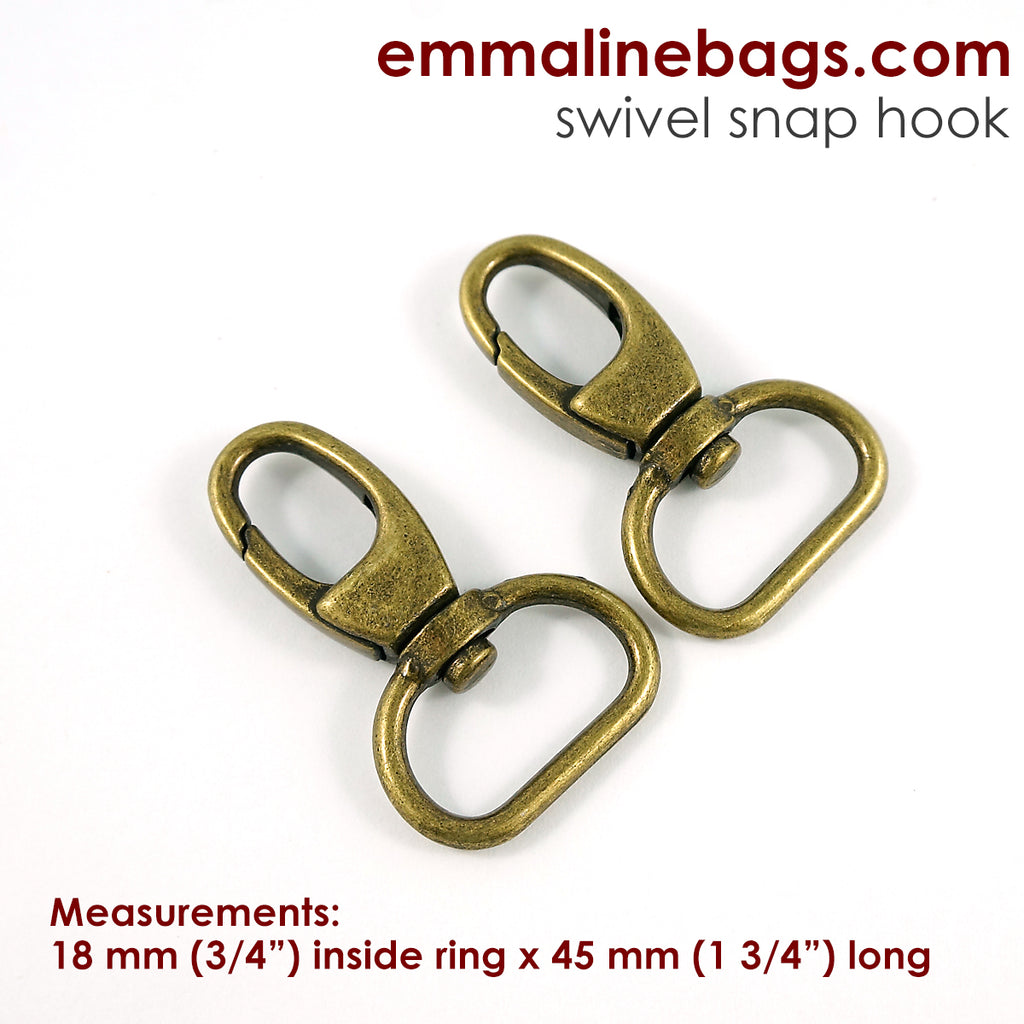Swivel Snap Hook 3/4" (20 mm) in Antique Brass (2 Pack)