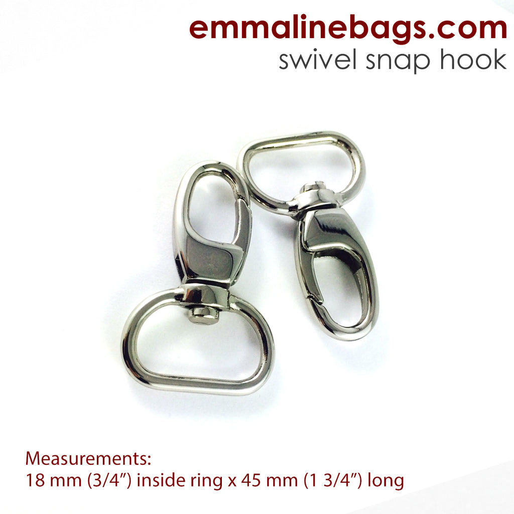 Swivel Snap Hook 3/4" (20 mm) in Nickel (2 Pack)