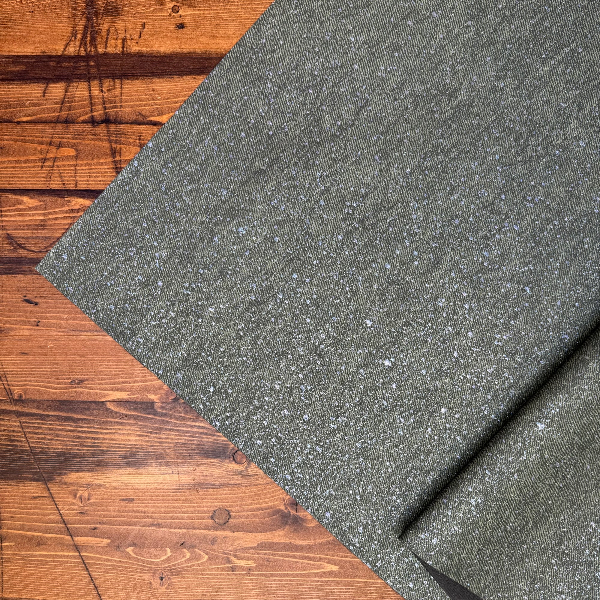 Glacial Luster Denim Vinyl Basil 18"x 53" - SOLD PER ROLL