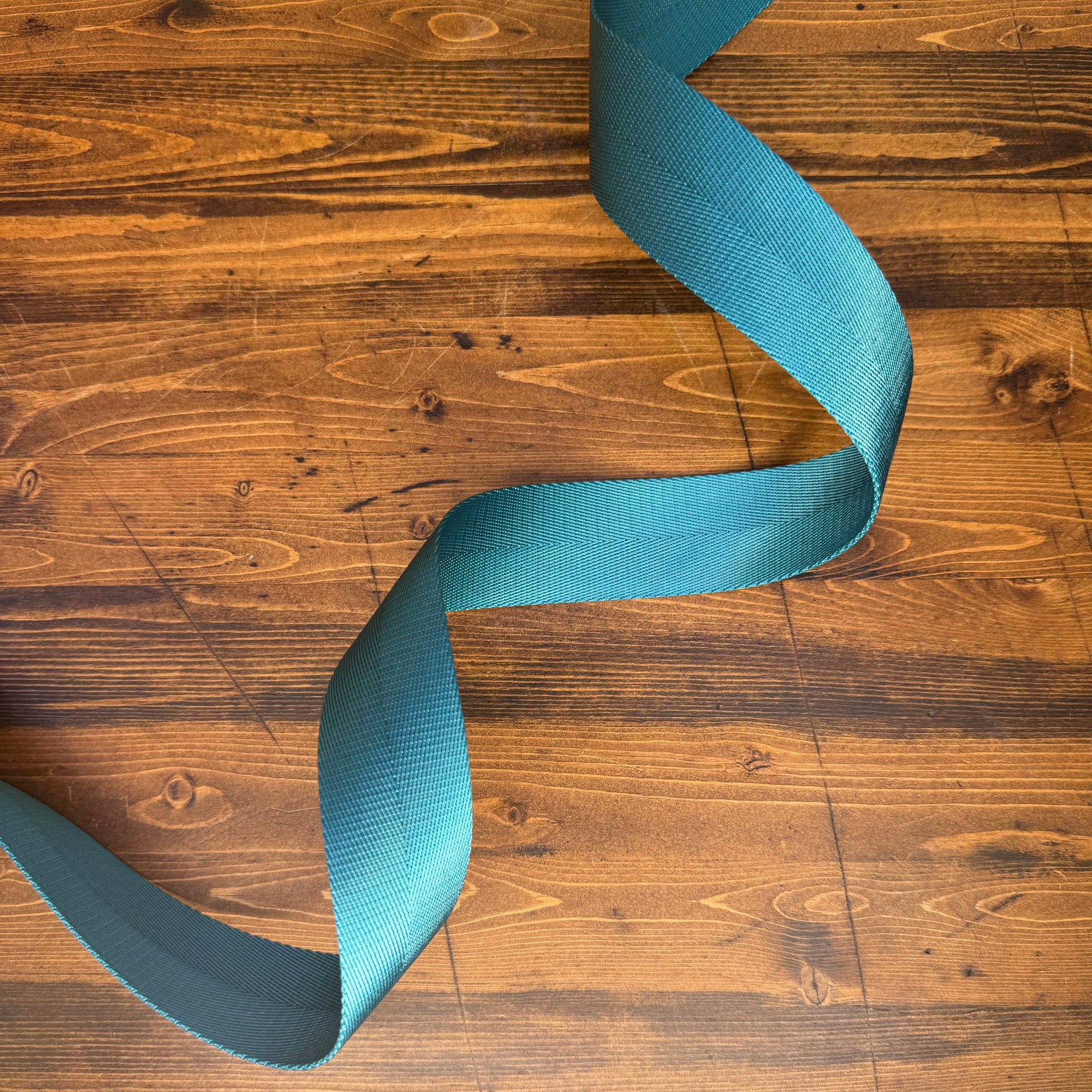 Herringbone Webbing 1 1/2" Aqua - PER QUARTER METRE