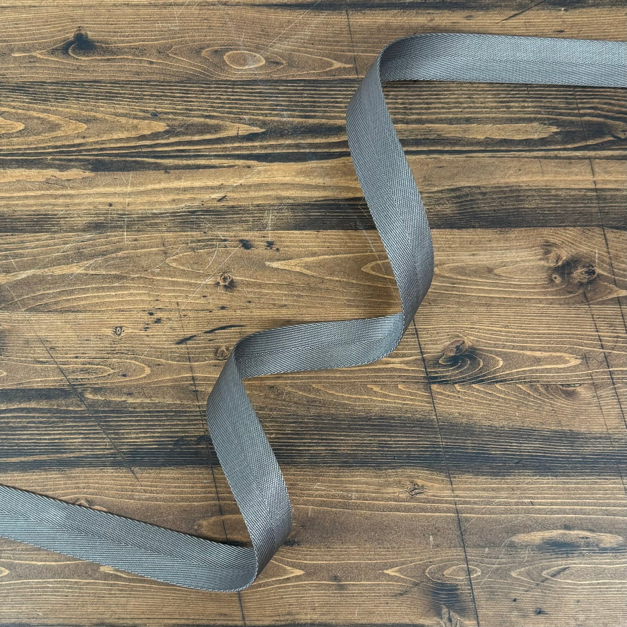 Herringbone Webbing 1" Warm Grey - PER QUARTER METRE