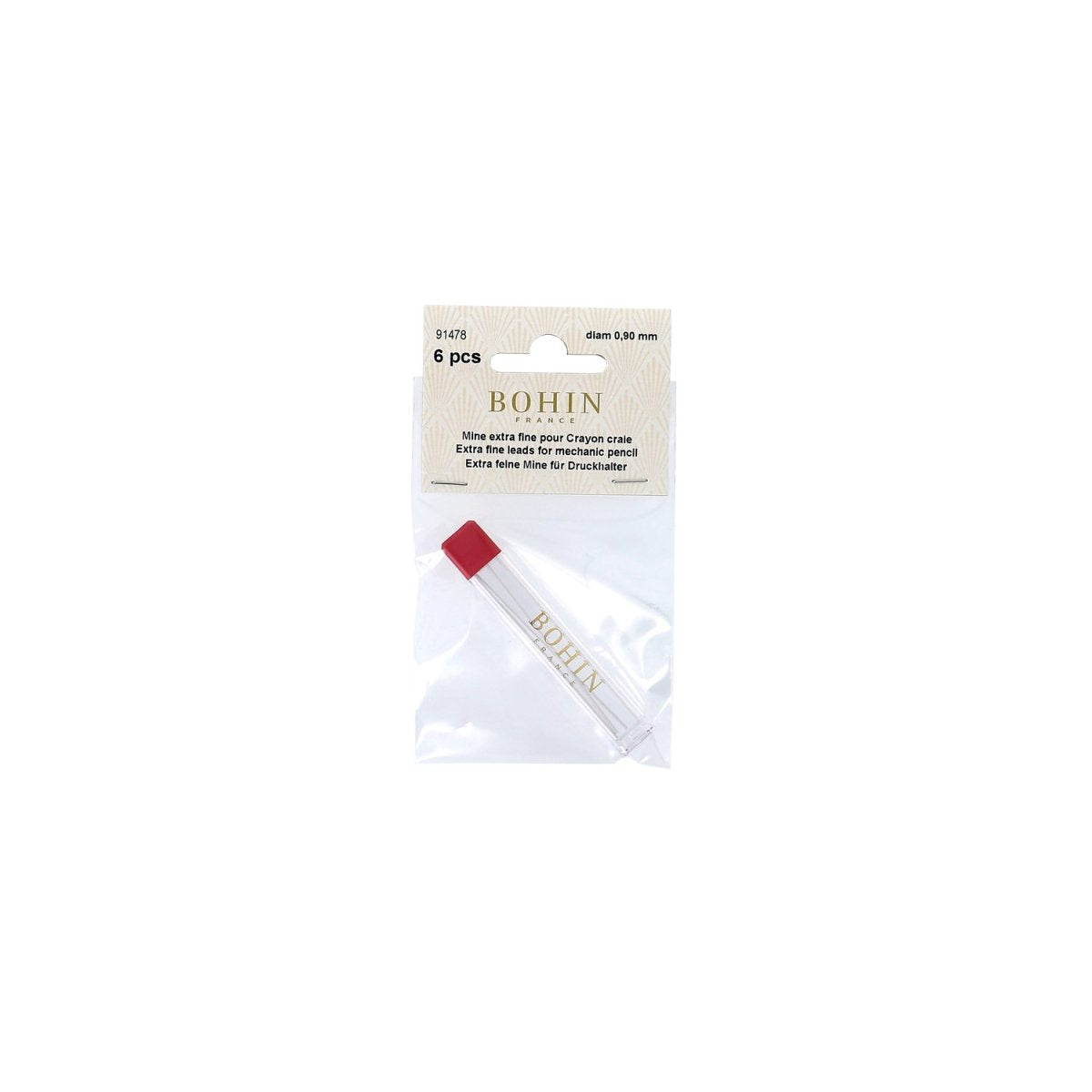 Mechanical chalk pencil 6 leads refill - White