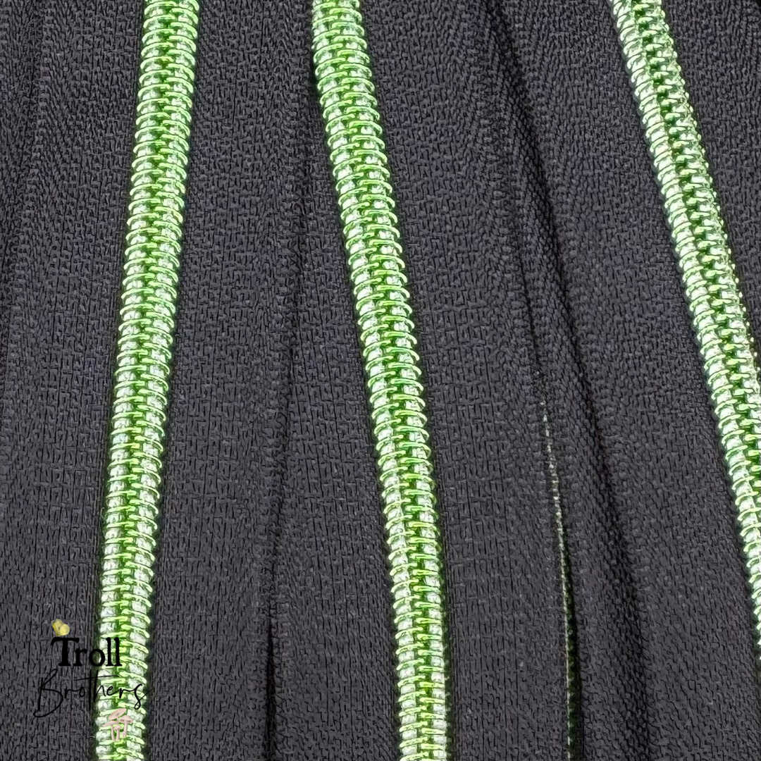 Donut Pull Zipper Pack - Black Zipper Tape with Green Teeth