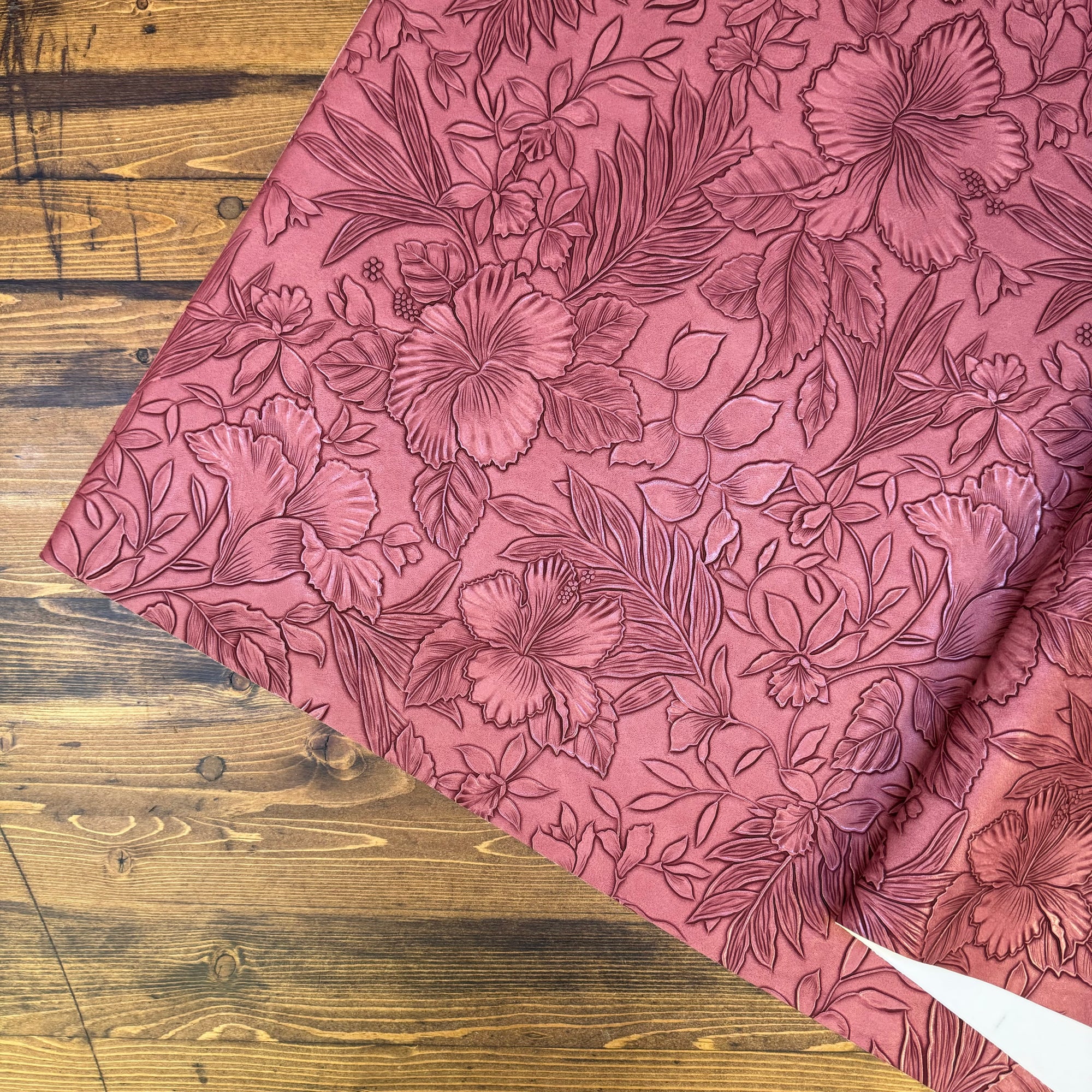 Vintage Embossed Floral Vinyl Purple Rose 18"x 53" - SOLD PER ROLL