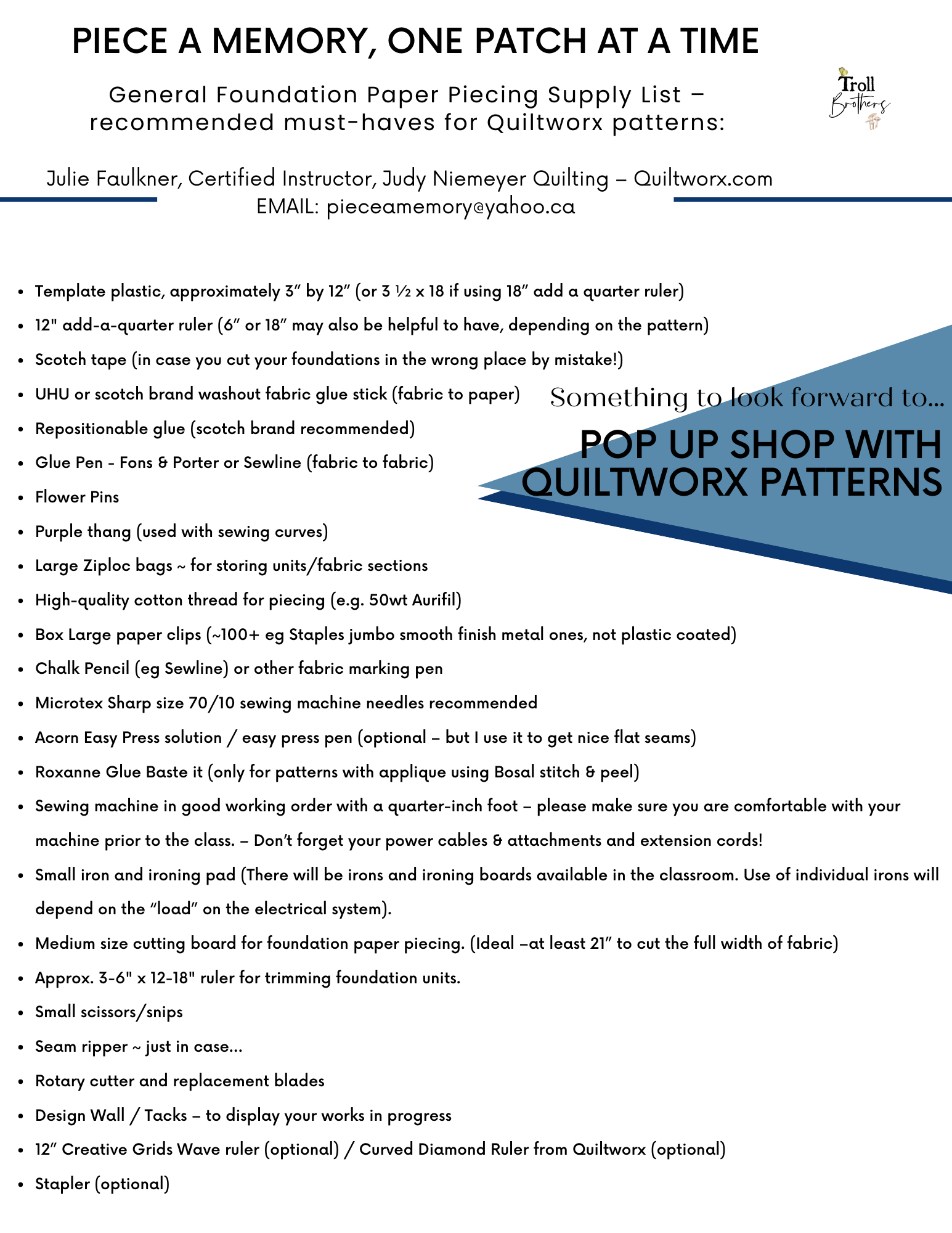 Sew in the Bay Fall - November 2nd - 6th, 2025 - Day Participant