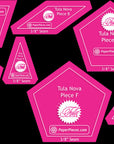 Close-up of acrylic EPP templates included in Supernova kit
