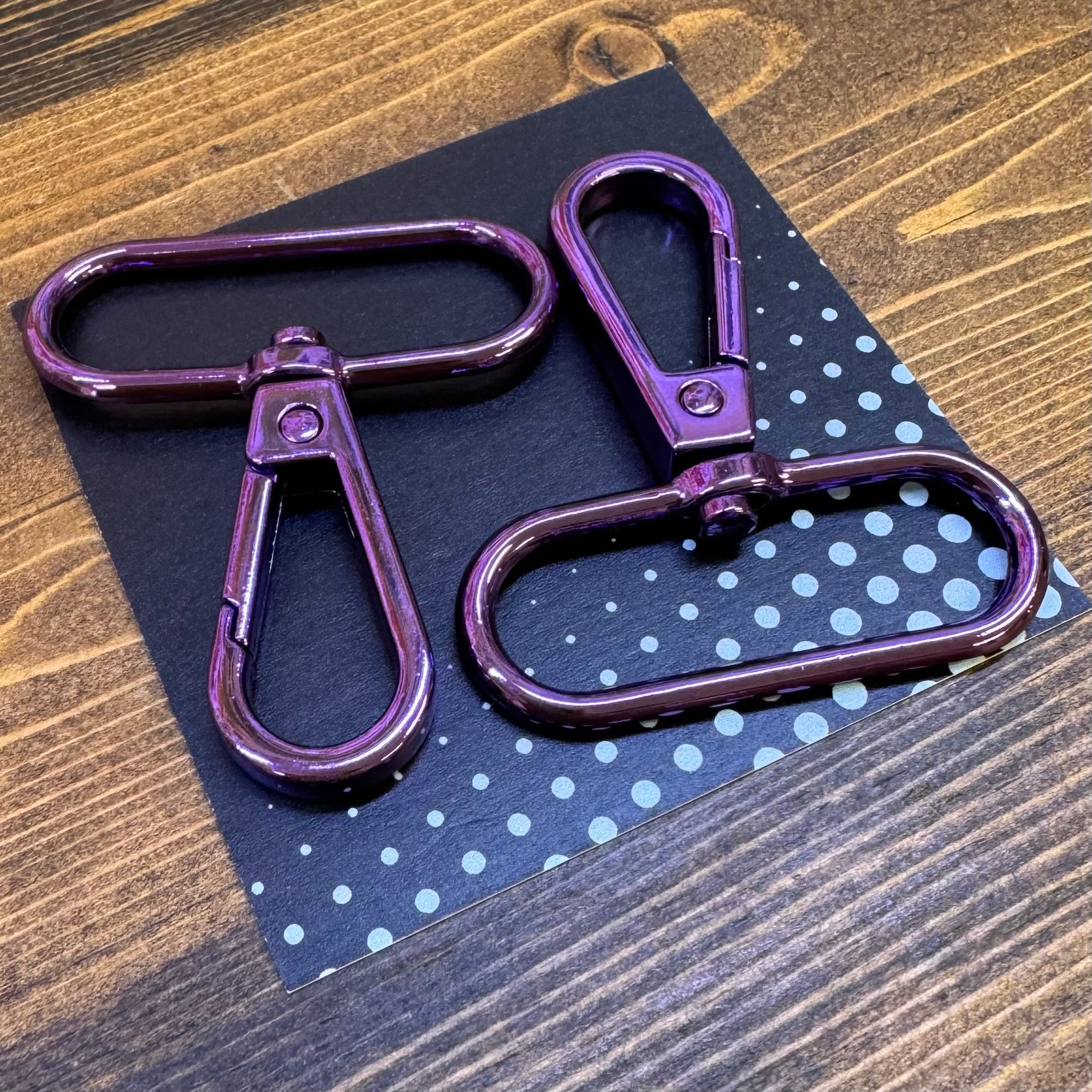 Swivel Snap Hooks Flat Profile: 1 1/2" (38mm) Purple - 2 Pack