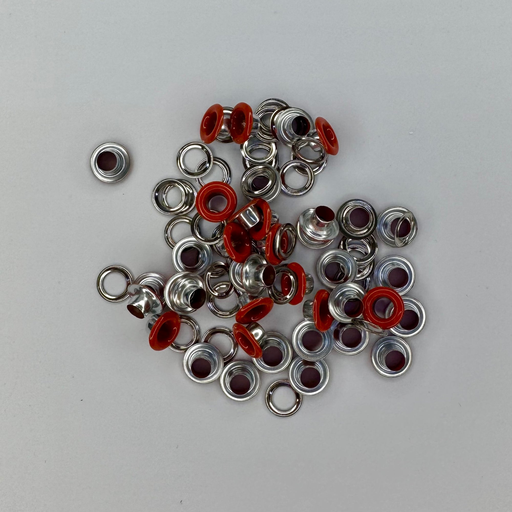 Orange Metal Eyelets – 5 mm Round Garment Accessories - 40 pcs per Pack