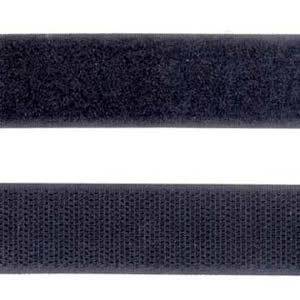 Sew-on Hook & Loop (Set) Black 3/4in - PER QUARTER METRE