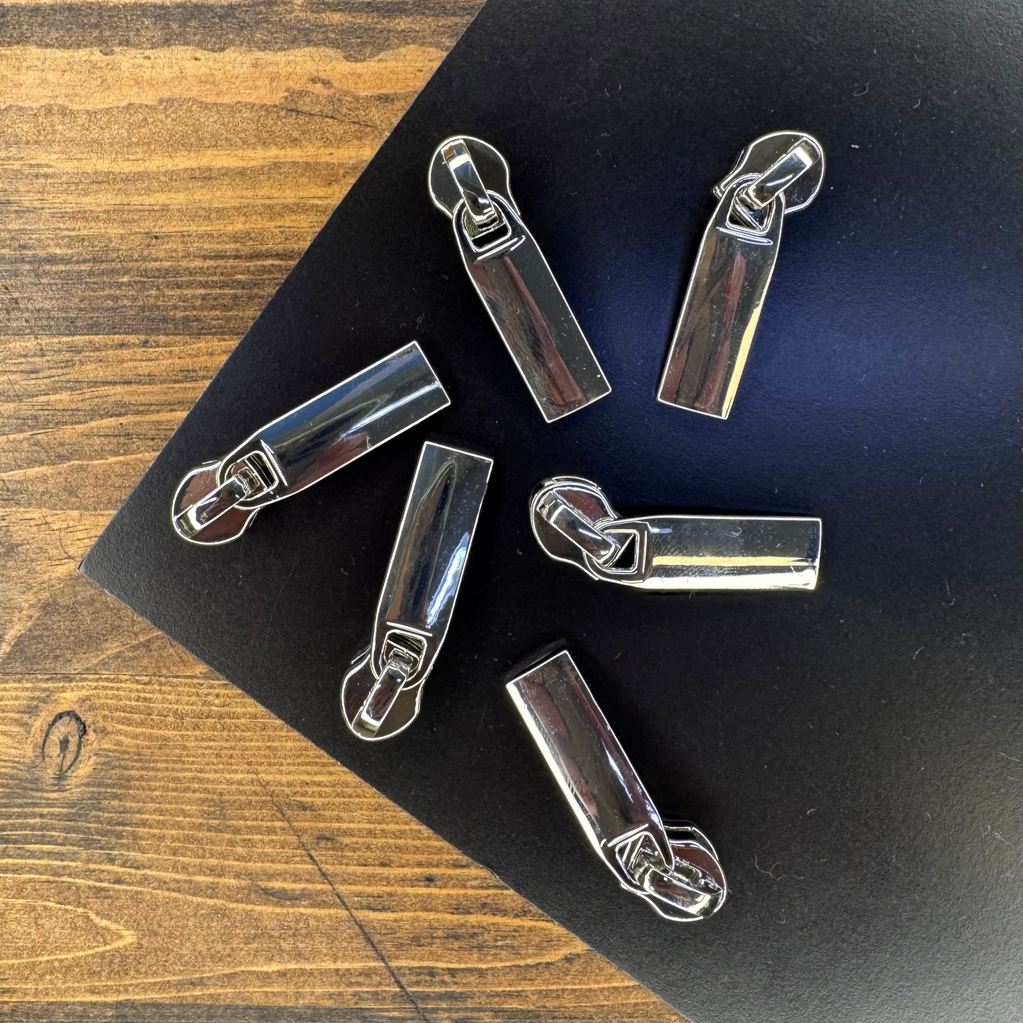 Rectangle Zipper Pull - Nickel 6 pack