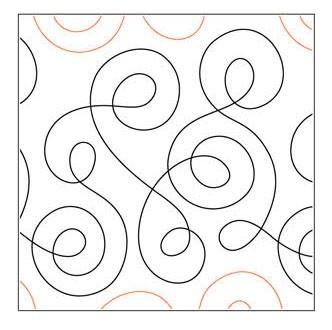 Loop The Loop, 9” Wide Longarm Pantograph Pattern (Single Row), 144” Long