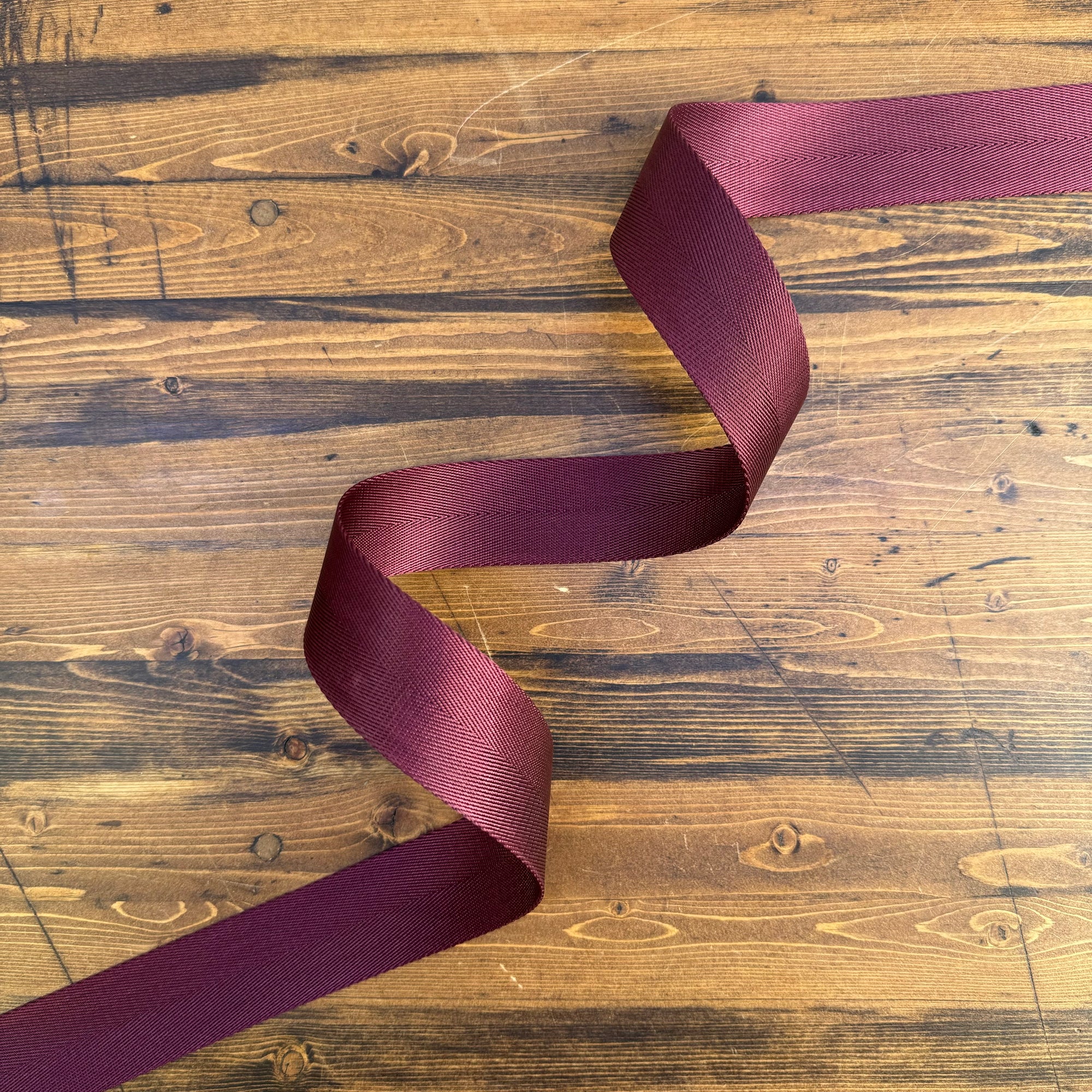 Herringbone Webbing 1 1/2" Cabernet - PER QUARTER METRE
