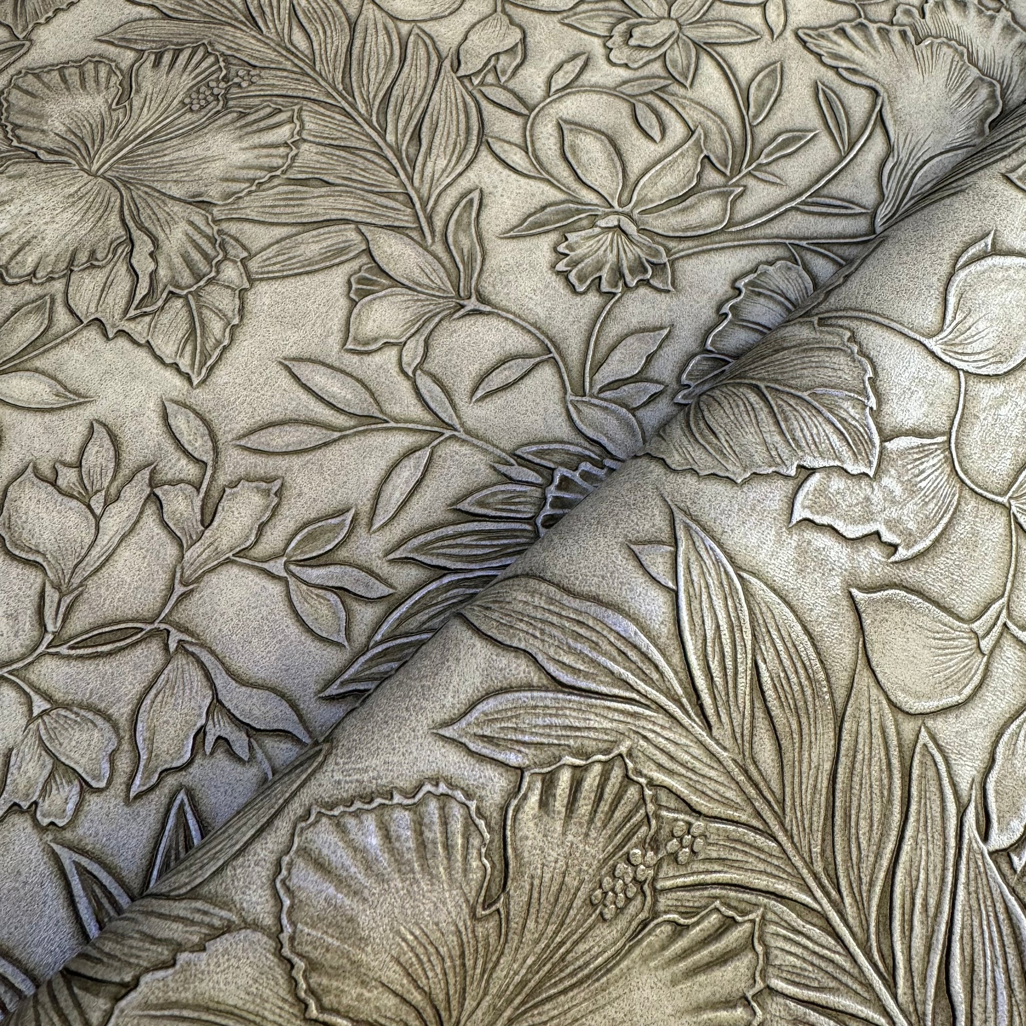 Vintage Embossed Floral Vinyl Husky 18"x 53" - SOLD PER ROLL