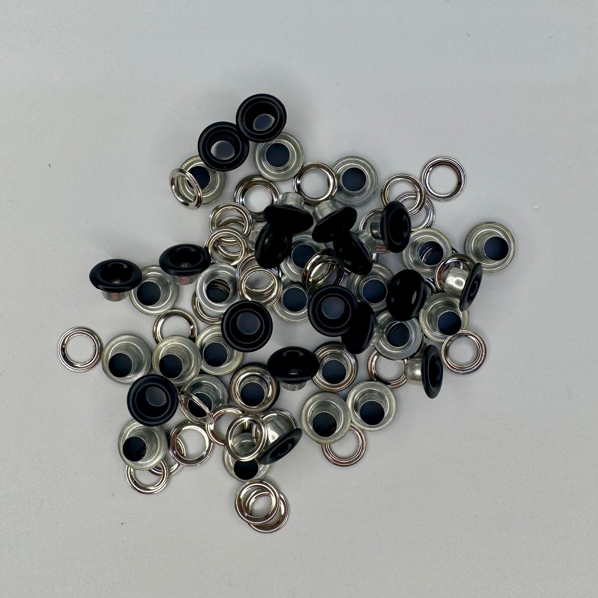 Matte Black Metal Eyelets – 5 mm Round Garment Accessories - 40 pcs per Pack