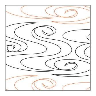 Ripples, 9.25” Wide Longarm Pantograph Pattern (Single Row), 144” Long