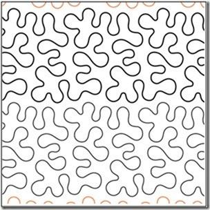 Scribbles, 10" Wide Longarm Pantograph Pattern - Single Row, 144" Long