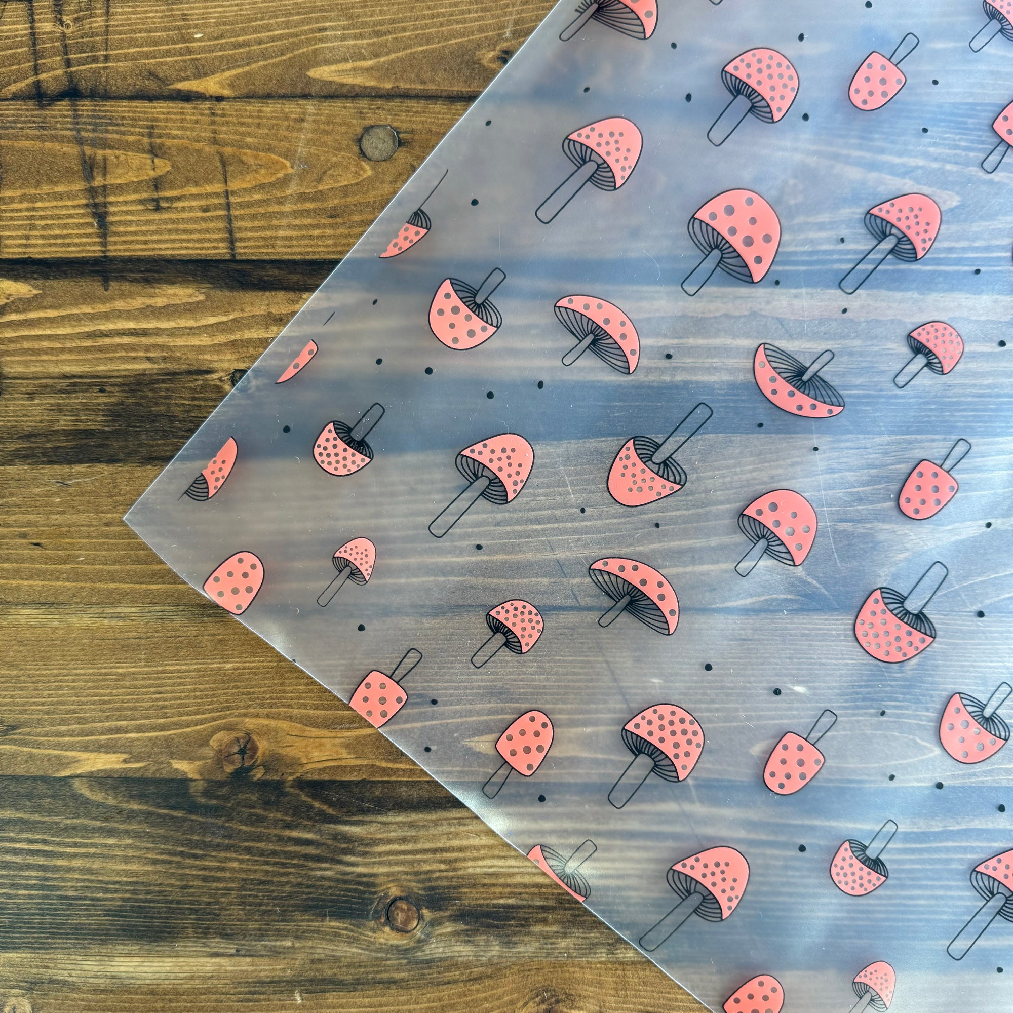 Translucent Jelly Vinyl Mushrooms 18"x 53" - SOLD PER ROLL