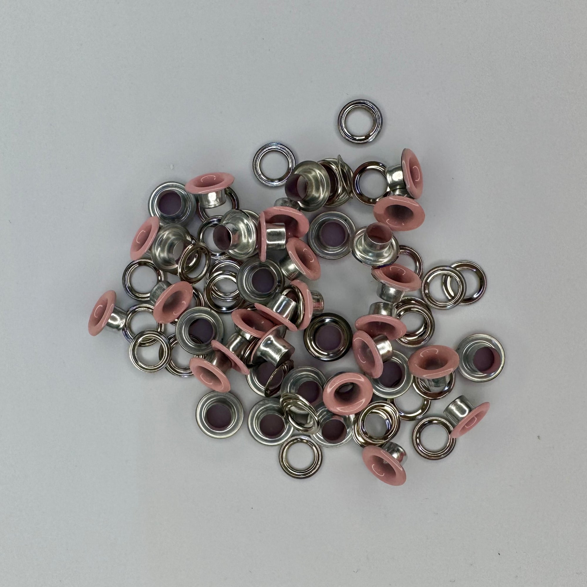 Pink Metal Eyelets – 5 mm Round Garment Accessories - 40 pcs per Pack