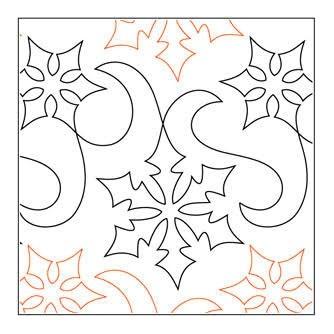 Snow Winds, 12” Wide Longarm Pantograph Pattern (Single Row), 144” Long