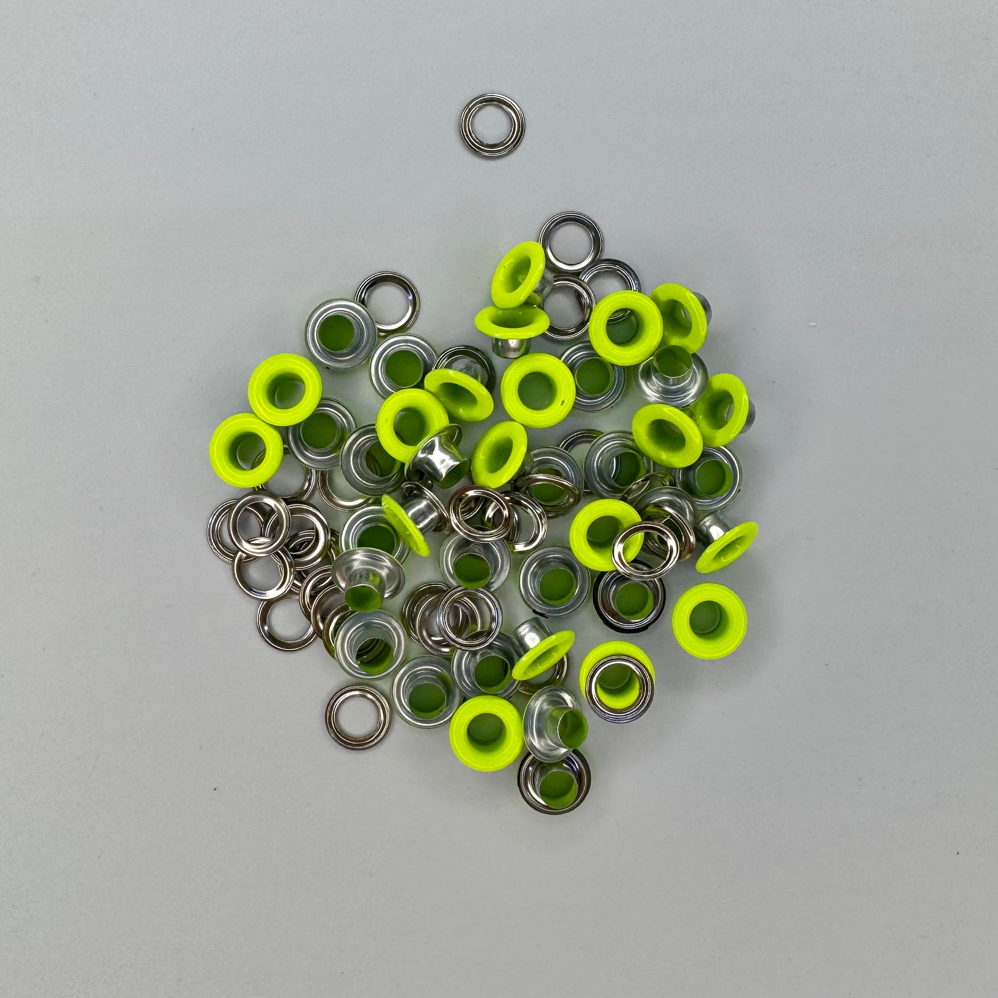 Neon Green Eyelets – 5 mm Round Garment Accessories - 40 pcs per Pack