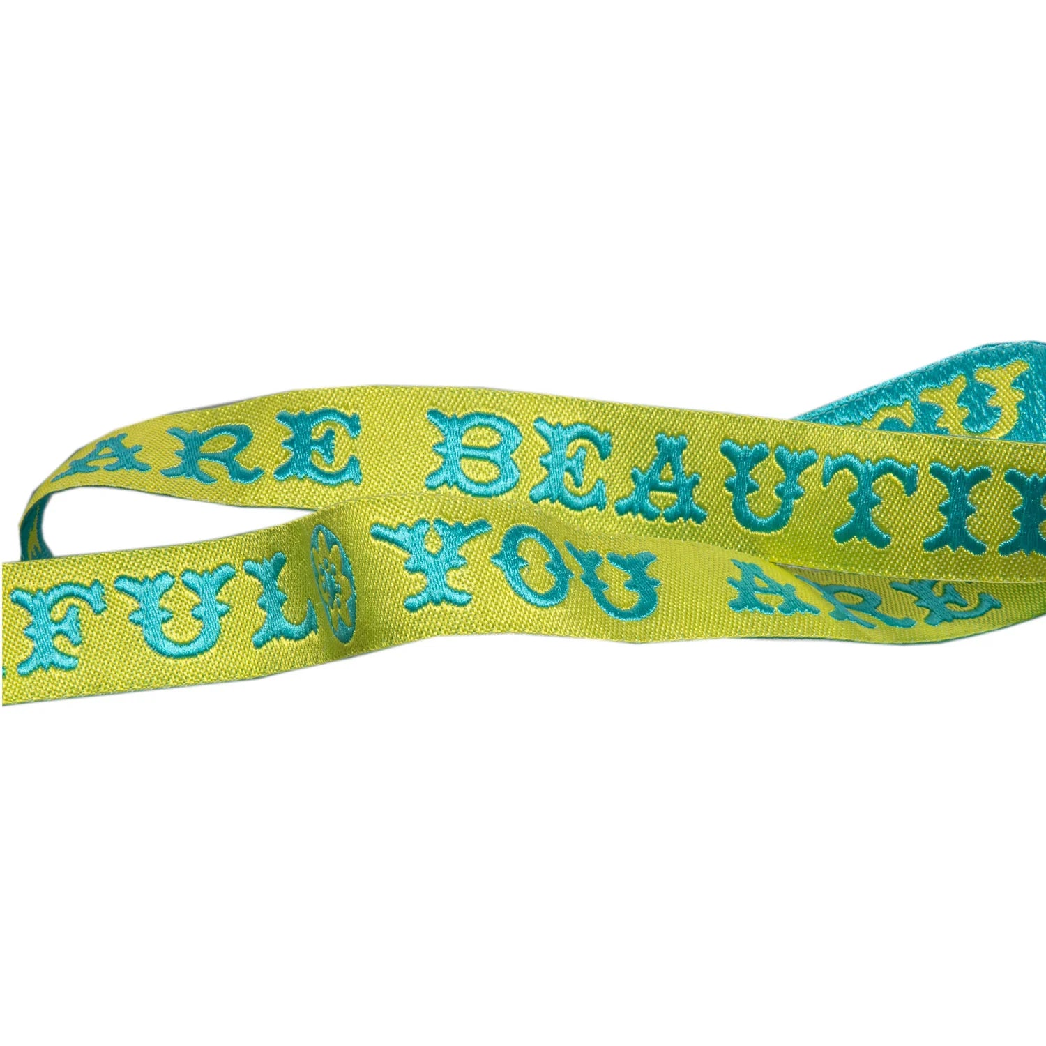 You Are Beautiful - Turquoise 5/8" - Amy Butler - PER QUARTER METRE