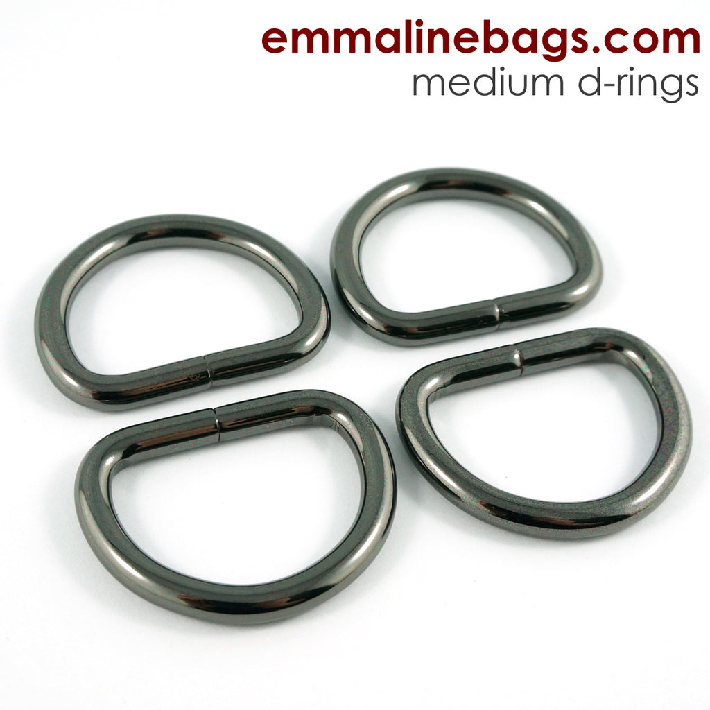 D-rings: 1"  Gunmetal - 4 Pack