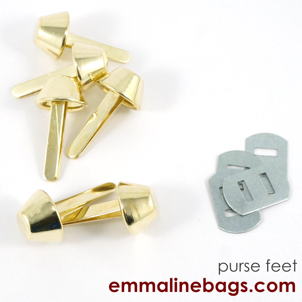 BUCKET Purse Feet: 9/16" (14 mm) (6 pack) - Gold
