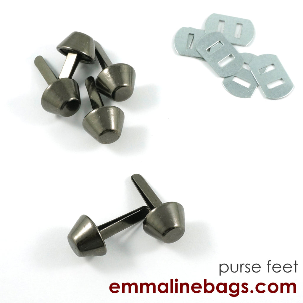 BUCKET Purse Feet: 9/16" (14 mm) (6 pack) - Gunmetal